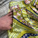 Brand Unknown Women's Paisley Skirt XXL Double Extra Large Yellow Red Blue Satin Photo 2