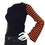SEEK the Label  Bell Striped Sleeve Top Size S Photo 0