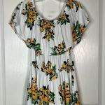 Jessica London  Sz 14 W Flounce Maxi Dress Floral White Yellow Sleeveless Photo 4