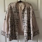 Chico's  Embellished Beaded Jeweled Khaki‎ Jacket Size Large 2 Photo 1