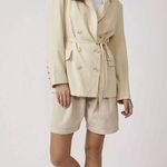 Free People NEW Olivia Linen Blend Blazer, Pebble Sand Size S, Retail $168 Photo 5