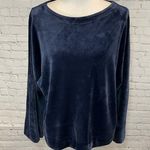 DKNY  SPORT Top Velour Oversized Wide Sleeve Navy-Medium Photo 0