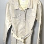 Le lis Women's Beige Faux Leather Jacket Trench Coat Size Medium Photo 0