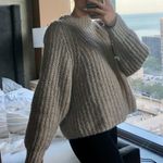 Club Monaco Beige Taupe Oversized Crewneck Sweater  Photo 2