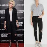 MOTHER LOOKER ANKLE FRAY GUILTY AS SIN BLACK DISTRESSED STRETCH JEANS PANTS 26 Photo 3