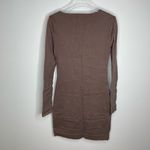 Kate Spade  Saturday Asymmetrical Slanted Dress Brown Long Sleeve Mini‎ Xsmall Xs Photo 4