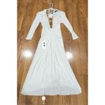 Isabel Marant White Bride Viscose Jadessi long sleeve Midi Dress sz FR 34 (US 2) Photo 5