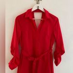 Topshop  Vibrant Red Long Sleeve  Dress Photo 3