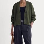Everlane The Boxy Cardigan in Everyday Cotton in Dark Green, Size X-Small Photo 1