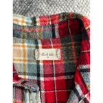 Altar'd State Red Gold Plaid Button Down Hi Low Shirt Women Size Medium Western Photo 2