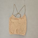 ZARA Sweater Knit Crop Top With Chain Detail In Beige Size S Photo 2