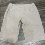 Michael Kors  Checkered Tan Linen Bermuda Shorts Photo 2