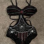 Black Red and White Jazz Dance Costume Size L Photo 0