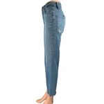 Good American Blue Frayed Raw Hem High Waist Straight Crop Denim Jeans Pants 4 Photo 1