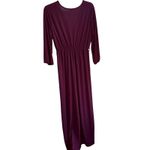 Iris  Maroon Red Maxi Semi-Formal Long Dress Size 1X Maxi V-Neck Stretch XL Photo 7