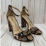 Sam Edelman  Yaro Dusty Rose Snake Print Ankle Strap Heels Size 8.5 Photo 0