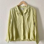 Pendleton women’s silk blouse 100% silk button up shirt chartreuse Photo 0