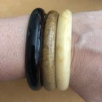 Set of 3 bangle bracelets in tan, brown, dark brown Photo 1