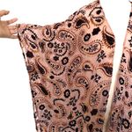 Japna  Velvet Burnout Floral Paisley Cape Shawl Tassel Fringe Kimono Boho Chic M Photo 4