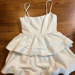 NBD Revolve White Tiered Mini Ruffle Dress Photo 0