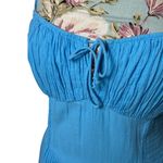 American Eagle Corset Tiered Maxi Dress sz Large Blue Smocked Milkmaid Boho Photo 8