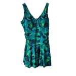Summer Mae 3XL Swim Dress One Piece Swimsuit Tropical Leaf Print Green Size undefined Photo 6