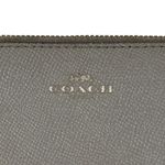 Coach F58032 Corner Zip Wristlet Crossgrain Leather Wallet Gray Small Photo 4