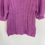 J.Crew  Puff Sleeve Crewneck Purple Linen Sweater Size Extra Small Photo 2