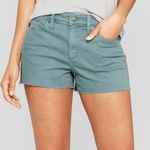 Universal Threads NEW Dusk Green Teal High Rise Shorts Cutoff Fringe Photo 0
