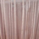 SheIn Maxi Dress M Pink Sparkle Stripes Tie Neck Long Puff Sleeve Shirred Waist Photo 12