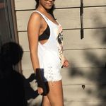 White Racerback tank, graphic tank top Photo 3