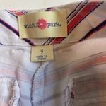 Wishful park  Women's Striped Jean Shorts - Red and Purple Photo 2