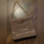 Tan vintage mesh bag with gold classic formal spring cocktail retro Photo 1