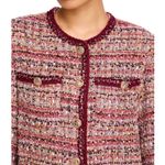 AQUA  Women's Tweed Jacket Blazer Pink Multi Gold Button Front‎ Career Chic S Photo 4