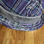 True Religion Purple Plaid Bucket Hat Faux Leather Trim Women Y2K Streetwear S/M Photo 6