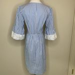 Westport  Blue White Stripe Dress Lace Trim Sz 8 Photo 1