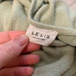 Le lis Womens Medium Bodysuit Sage Green Tie Shoulder Tank V-Neck Fitted Summer Photo 3