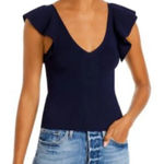 Modern Citizen  Black Ruffled Cap Sleeve Blouse Photo 0