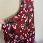 Fame and Partners  Floral-Print A-Line‎ Halter Gown Maroon Sz 2 Formal Prom Party Photo 10