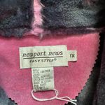 Newport News Vintage Y2K Leather Fur Lined Pink Hooded Winter Coat 1X Coquette Scandigirl Photo 2