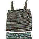 Olivaceous  Women's Striped 2-Piece Skirt & Tank Top Set Size M Casual Photo 2