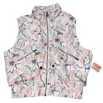 NEW Free People FP Movement Off The Grid Printed Ivory Hooded Vest size Medium Gray Photo 6