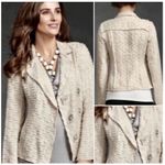 CAbi #985 XS Wheat Chenille Tweed Knit Blazer Photo 1