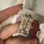 Free People Intimately  Good Luck Charm White Pink Blue Lace Floral Bodysuit Med Photo 4