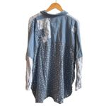 American Eagle Patchwork Striped Floral Button Up Oversized Shirt Womens Medium Photo 2