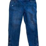Chico's Chico’s Pull-On Blue Denim Jegging Ankle Jeans Lightly Distressed Size 14R Photo 0