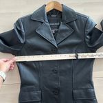 Vintage Leather Jacket Womens Small Button Front Goth Punk Minimalist Tanners NY Black Photo 8