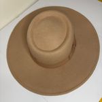 World Market Wool Wide Brim Fedora Hat Camel Tan Boater Style Photo 1