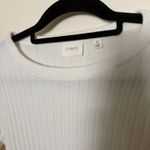 Cyrus White ribbed round neck sweater Photo 1