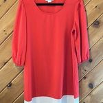 White plum dark pink & white colorblock long sleeve shirt dress Size L Photo 0